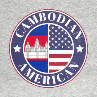 Proud Cambodian-American Badge - Cambodia Flag T-Shirt